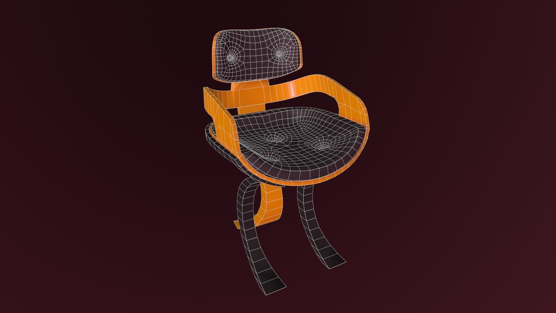Designer Modern Chair Low-poly 3D model_8