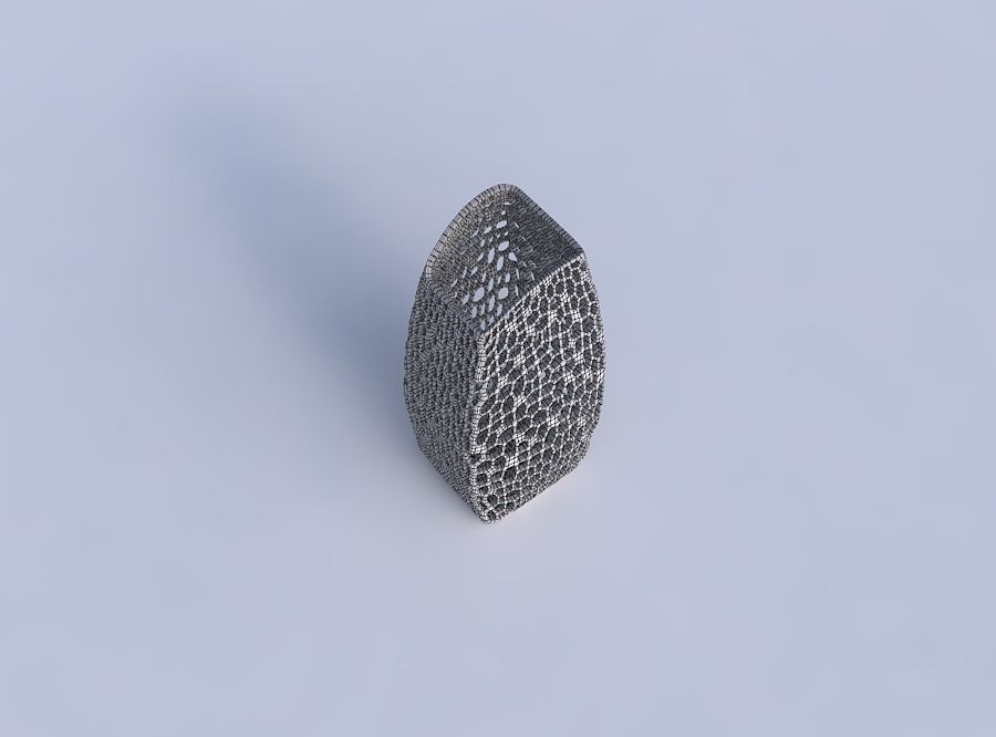 Vase arc rectangle with dense twisted organic lattice 3D print model_6