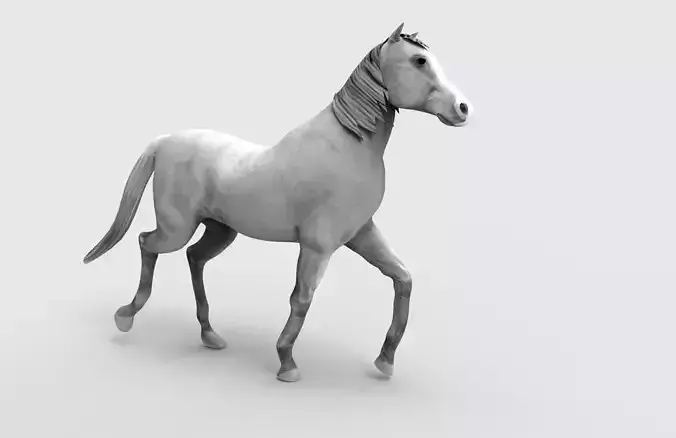 Horse Animated Low-poly 3D model