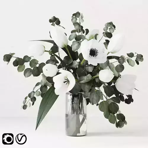 Eucalyptus bouquet with tulips