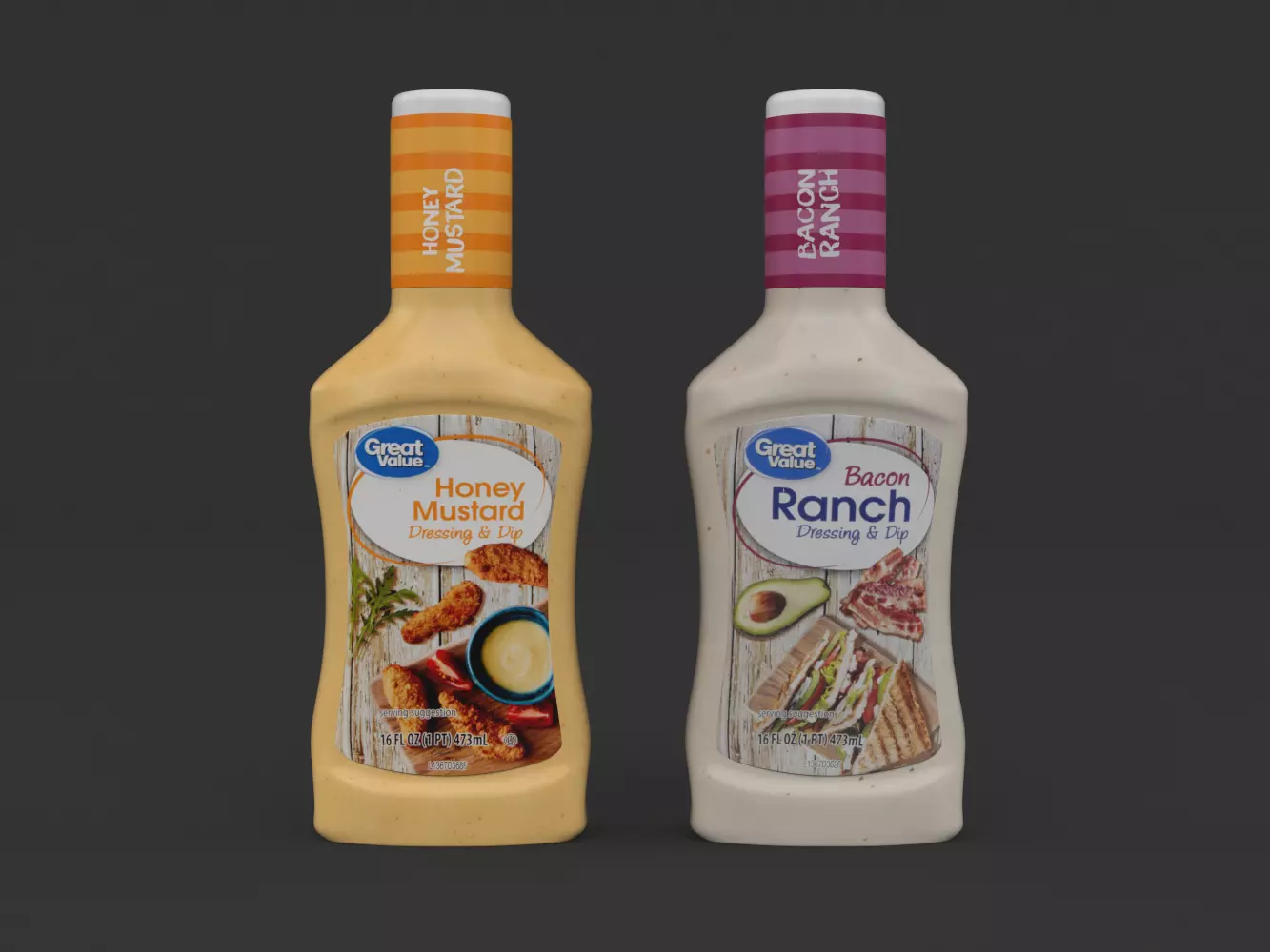 Great Value Honey Mustard Dressing and Dip 3D model_0
