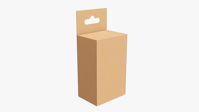 Hanging cardboard box retail 02 3D model