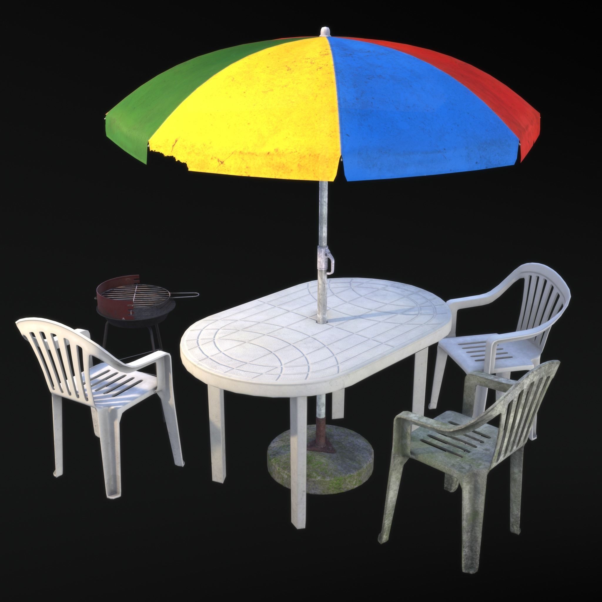 Barbecue in the garden 3D Model Collection_4