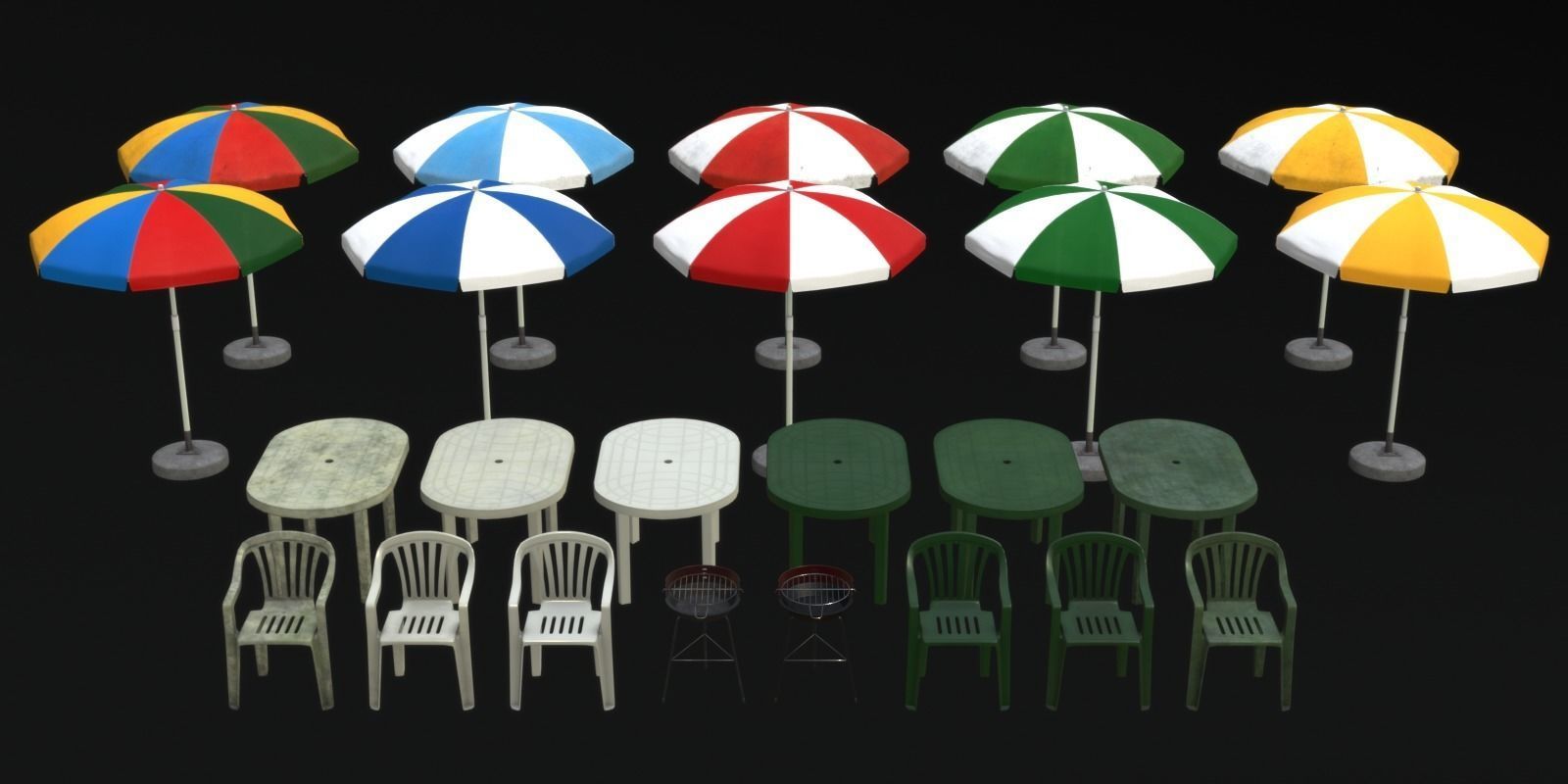 Barbecue in the garden 3D Model Collection_9