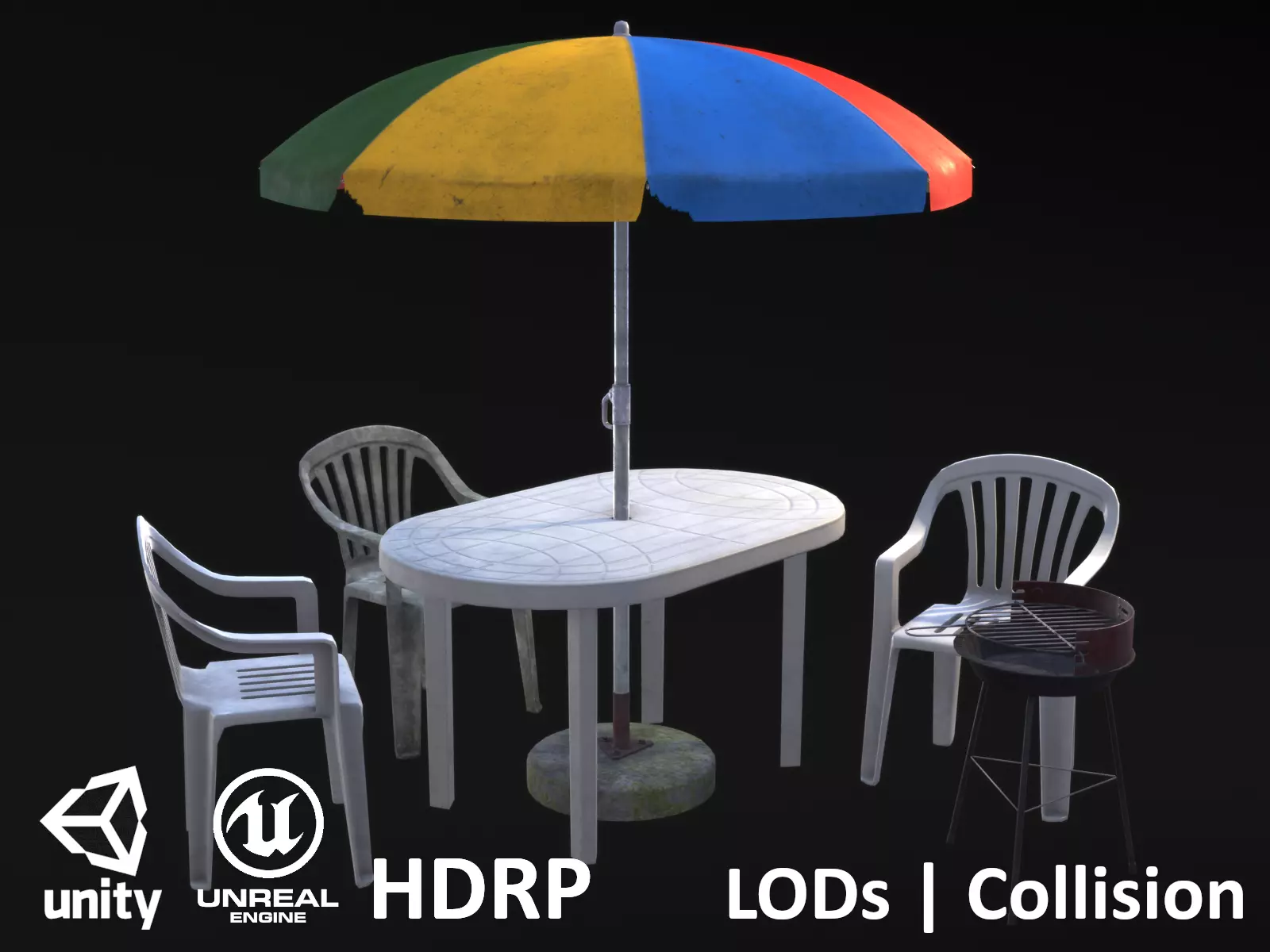 Barbecue in the garden 3D Model Collection_0