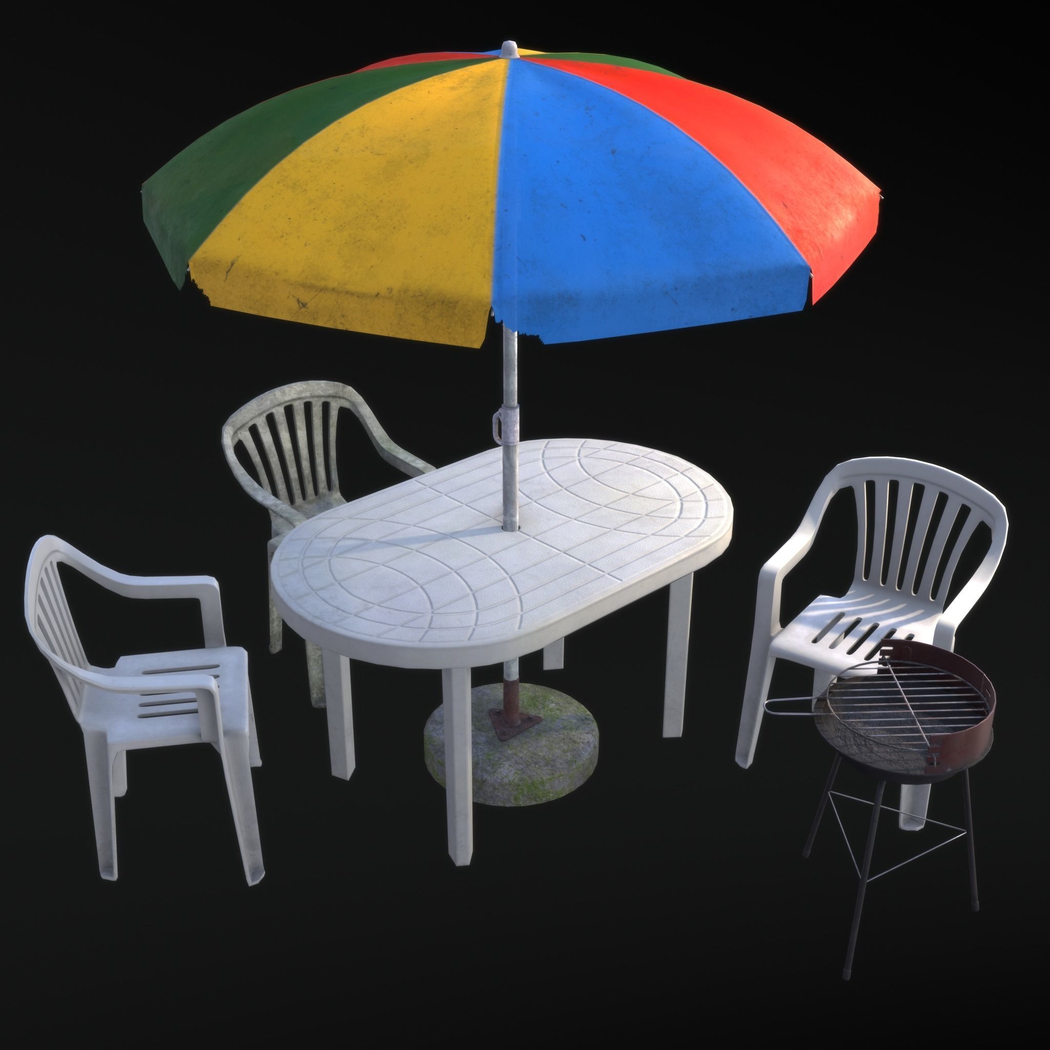 Barbecue in the garden 3D Model Collection_2