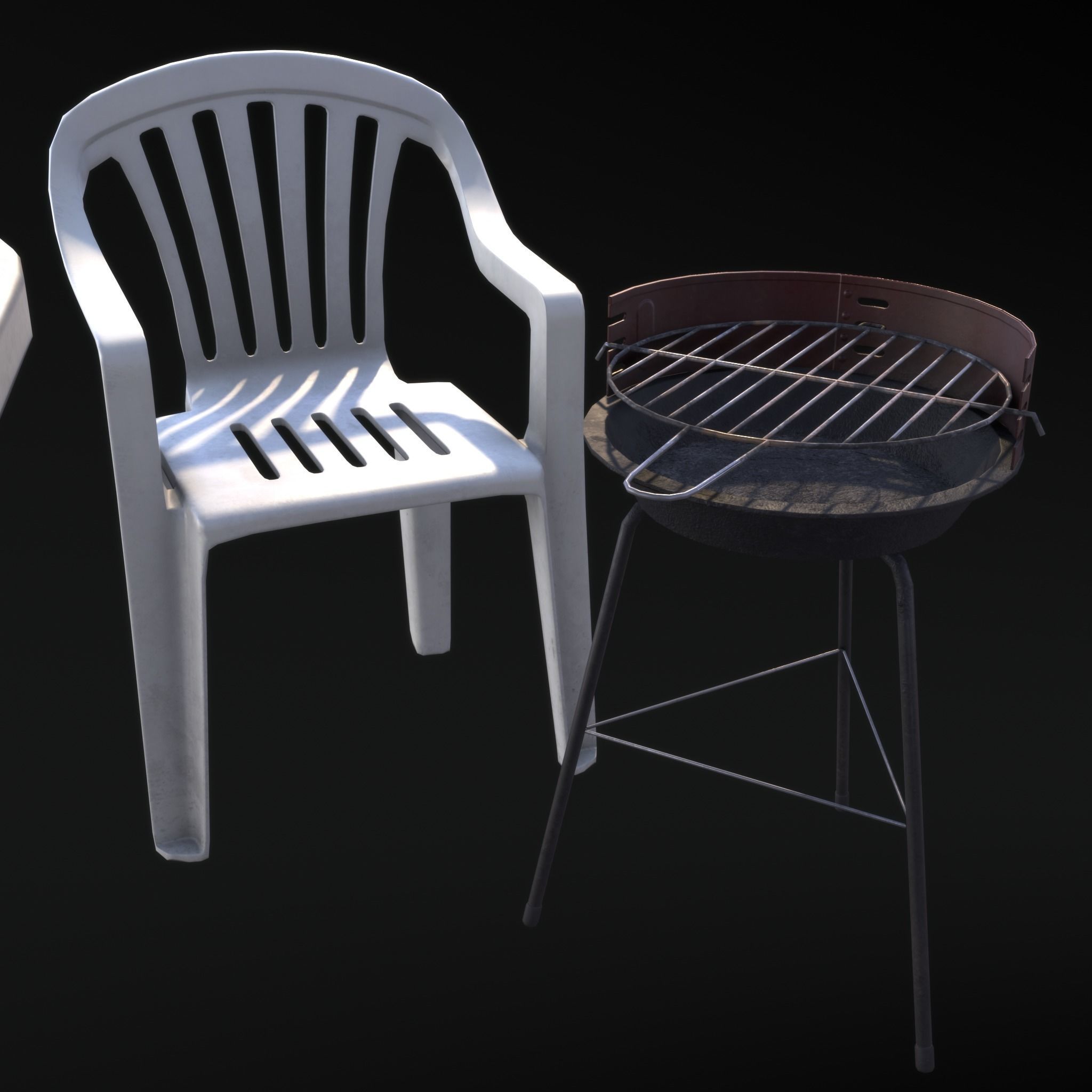 Barbecue in the garden 3D Model Collection_5