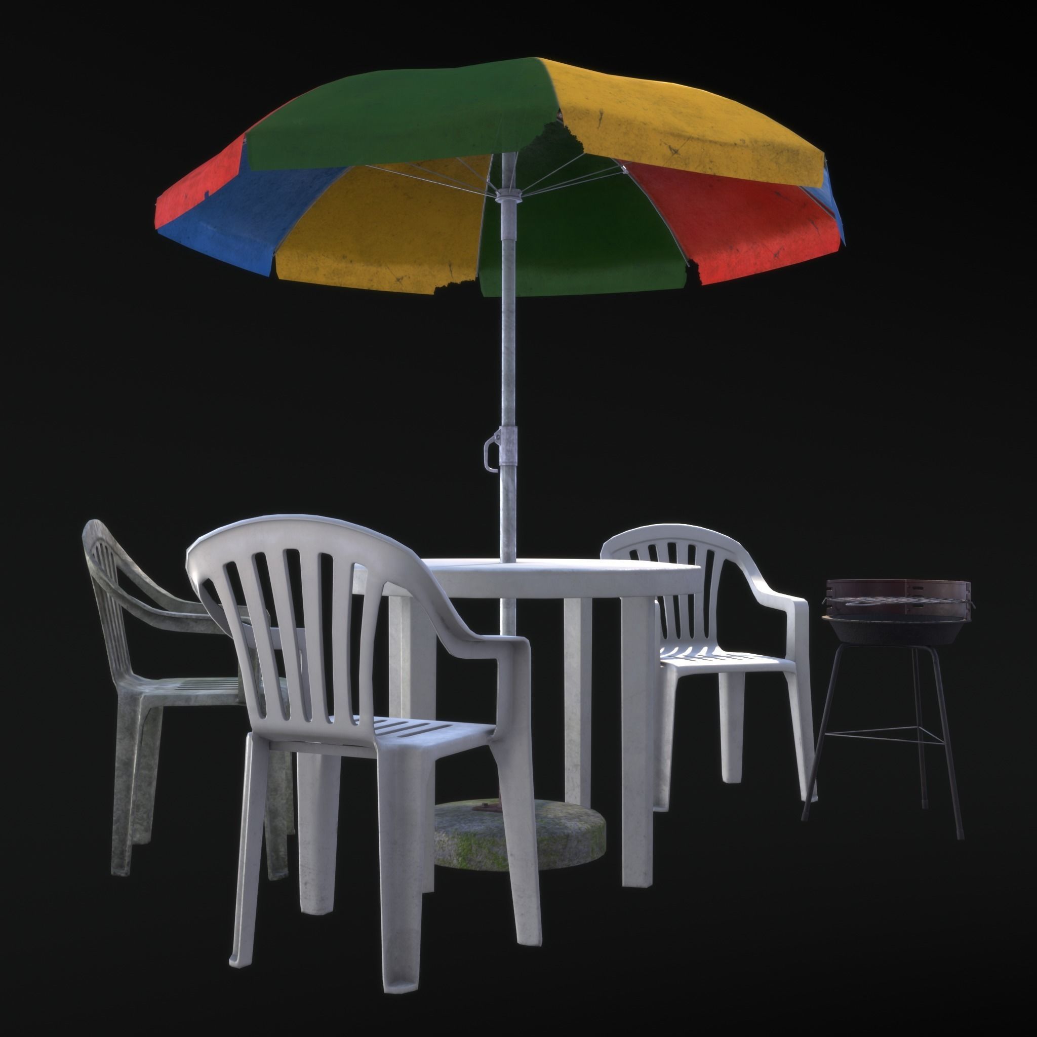 Barbecue in the garden 3D Model Collection_3