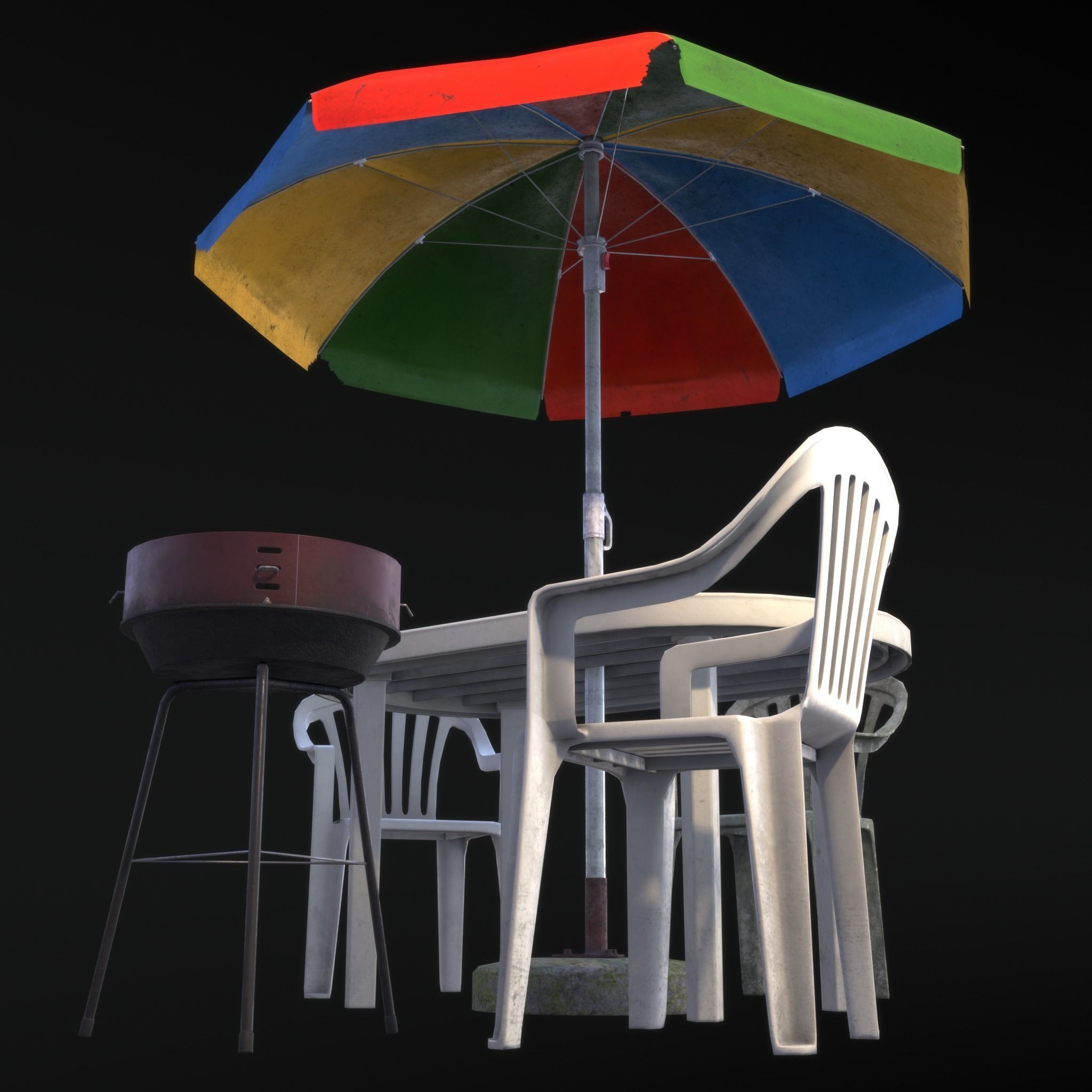 Barbecue in the garden 3D Model Collection_6