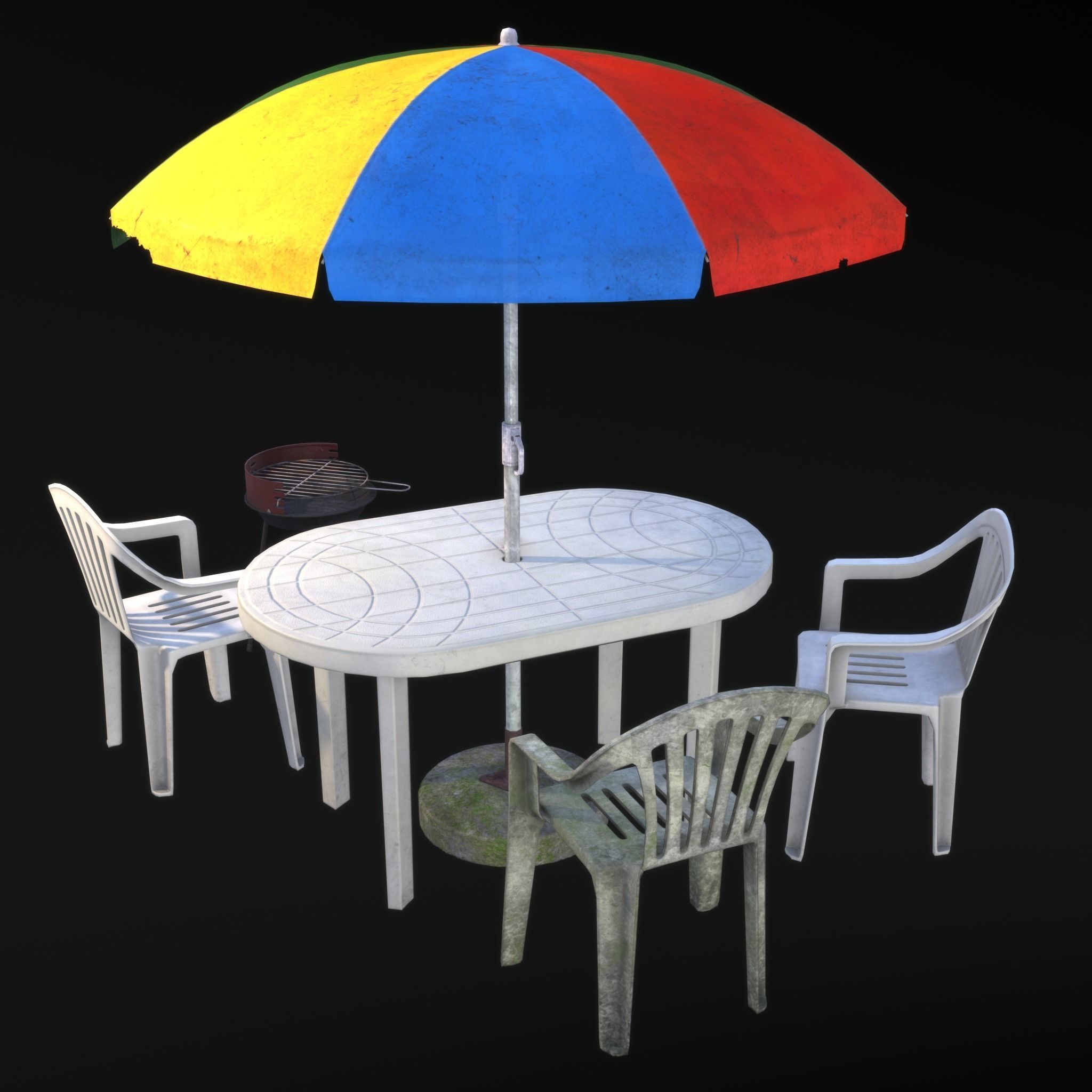 Barbecue in the garden 3D Model Collection_7
