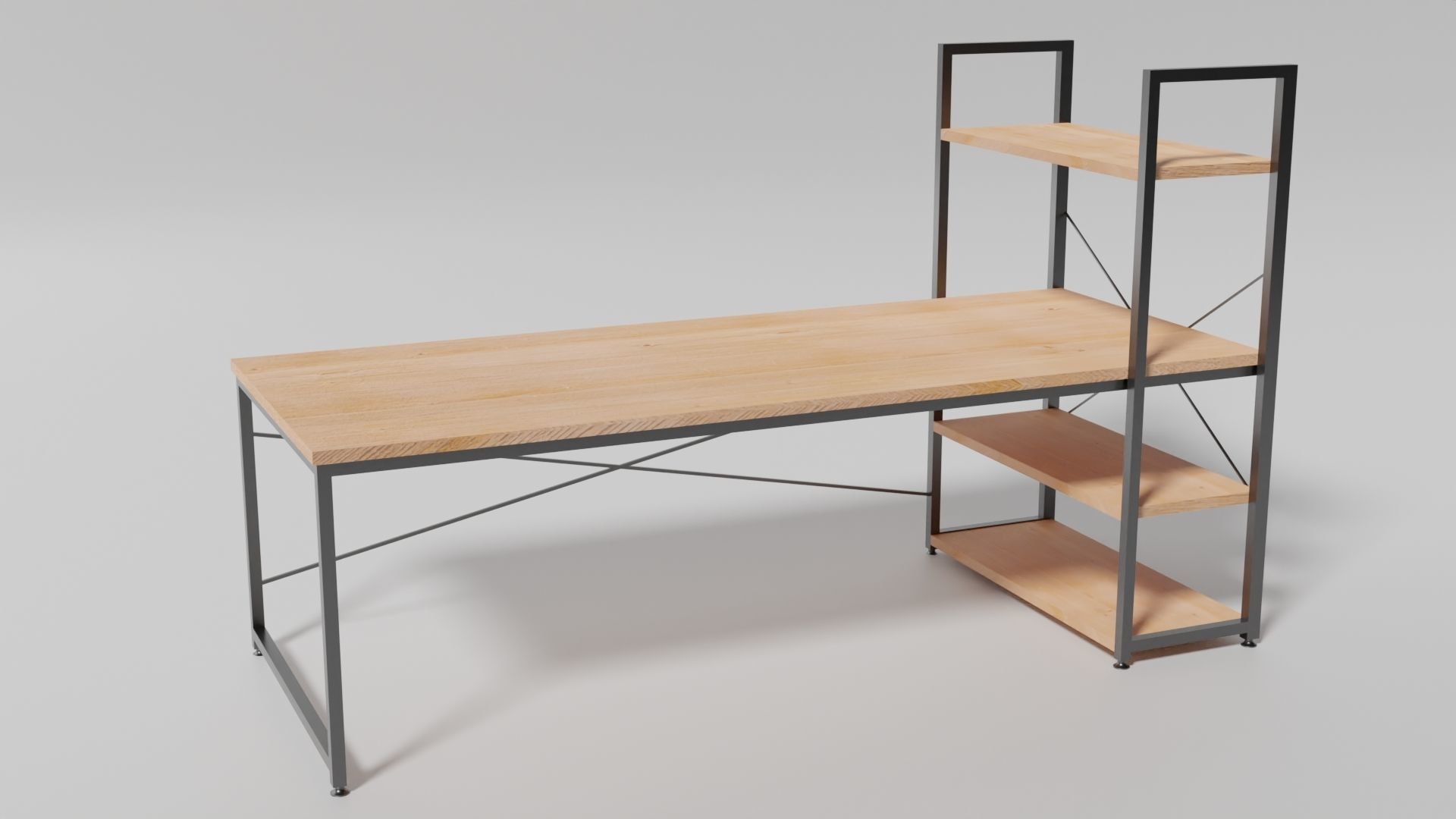 Working-Office Desk Low-poly 3D model_4