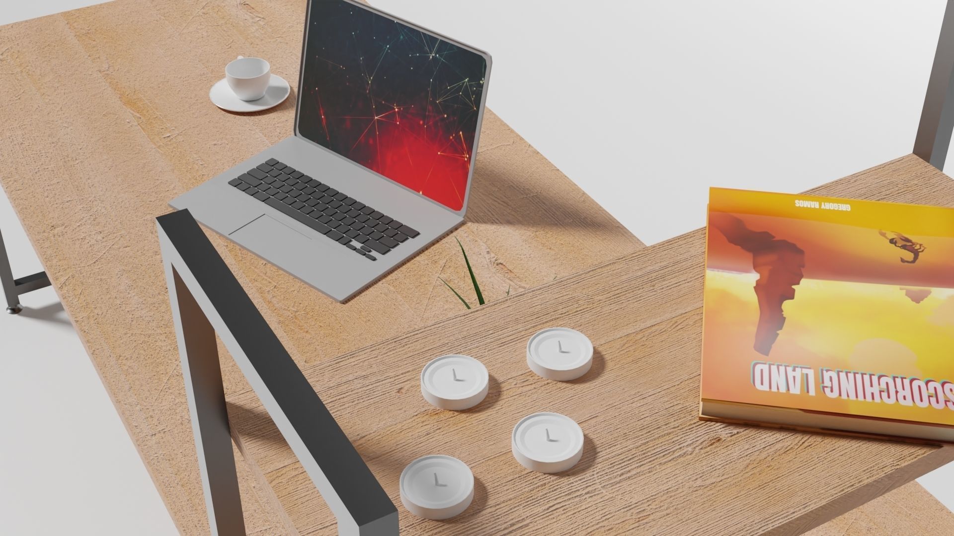 Working-Office Desk Low-poly 3D model_3