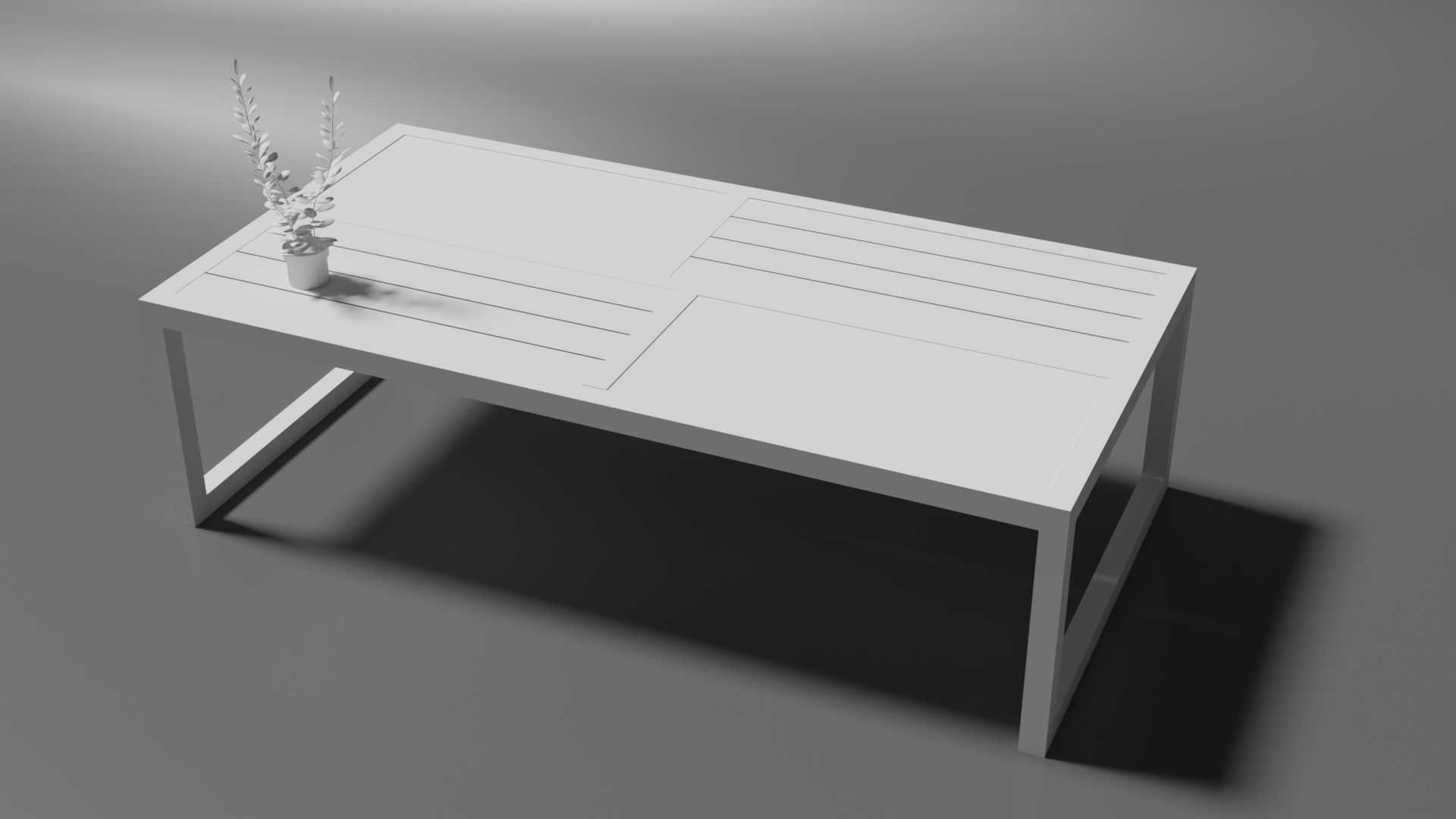 Coffee Table Low-poly 3D model_4