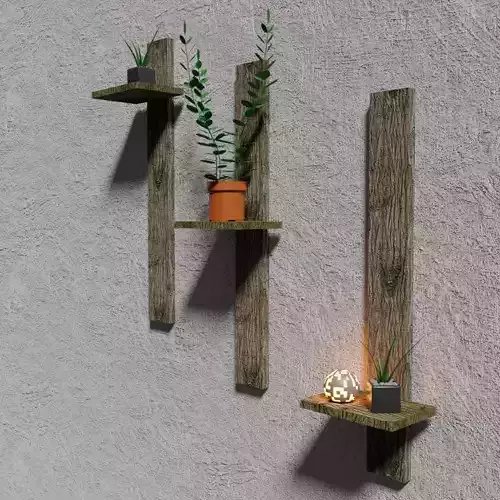Wall Shelves Low-poly 3D model