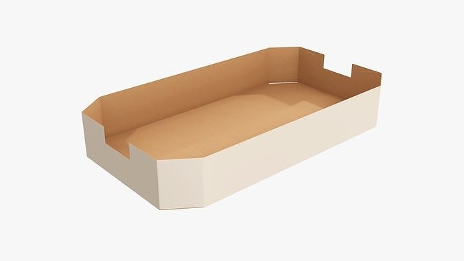 Retail tray cardboard box 04 3D model
