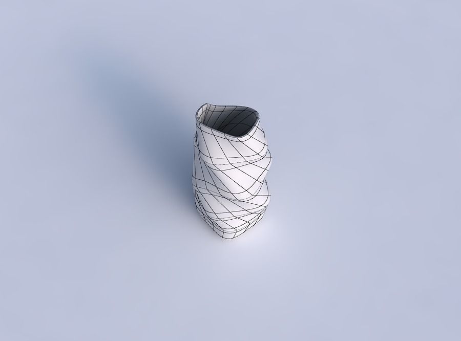 Vase arc rectangle with horizontal sections 3D print model_6