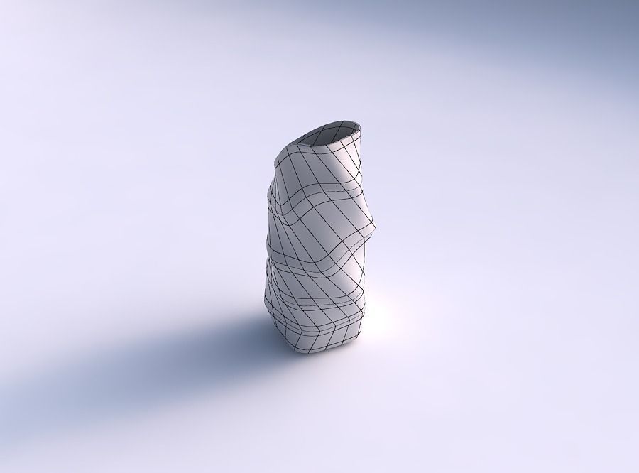 Vase arc rectangle with horizontal sections 3D print model_5