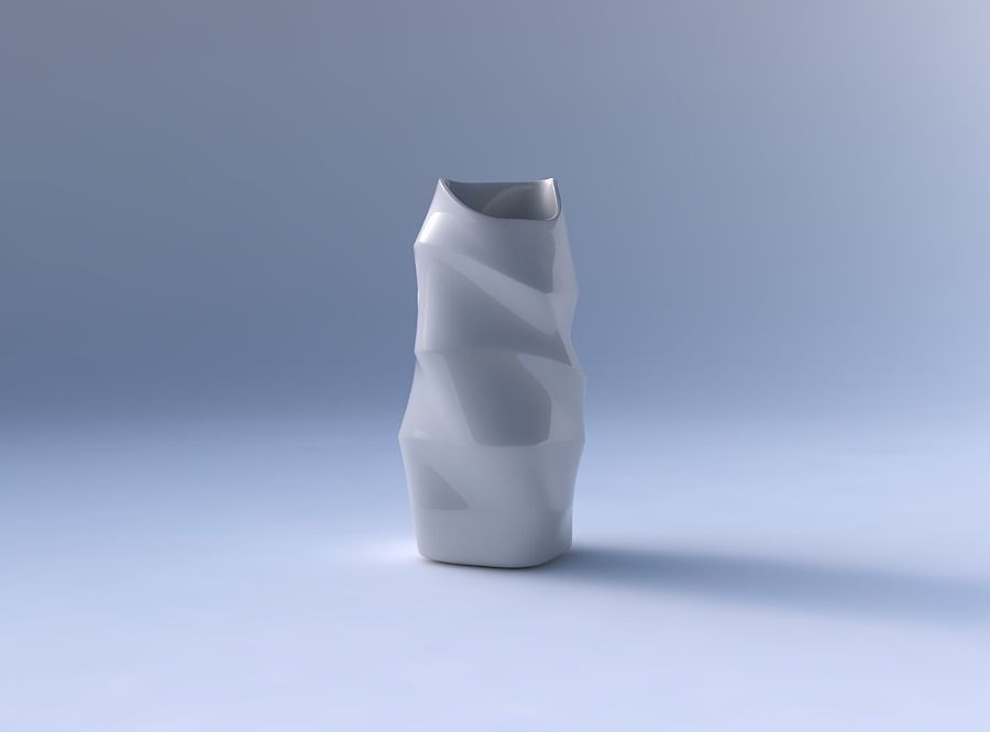 Vase arc rectangle with horizontal sections 3D print model_4