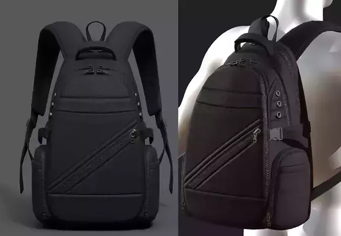 Backpack Camping Generic military human bag storqge baggage  Low-poly 3D model
