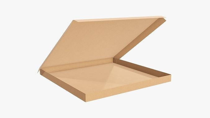 Pizza open cardboard box 01 3D model