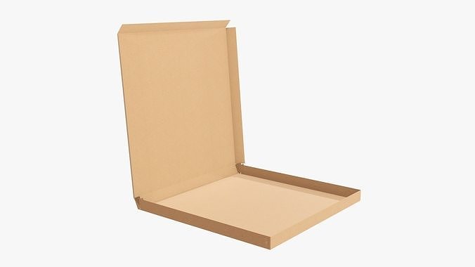 Pizza open cardboard box 02 3D model