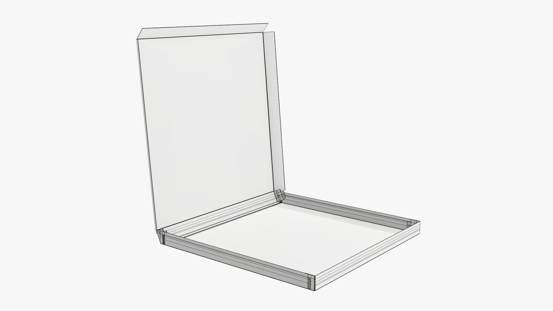 Pizza open cardboard box 02 3D model_5