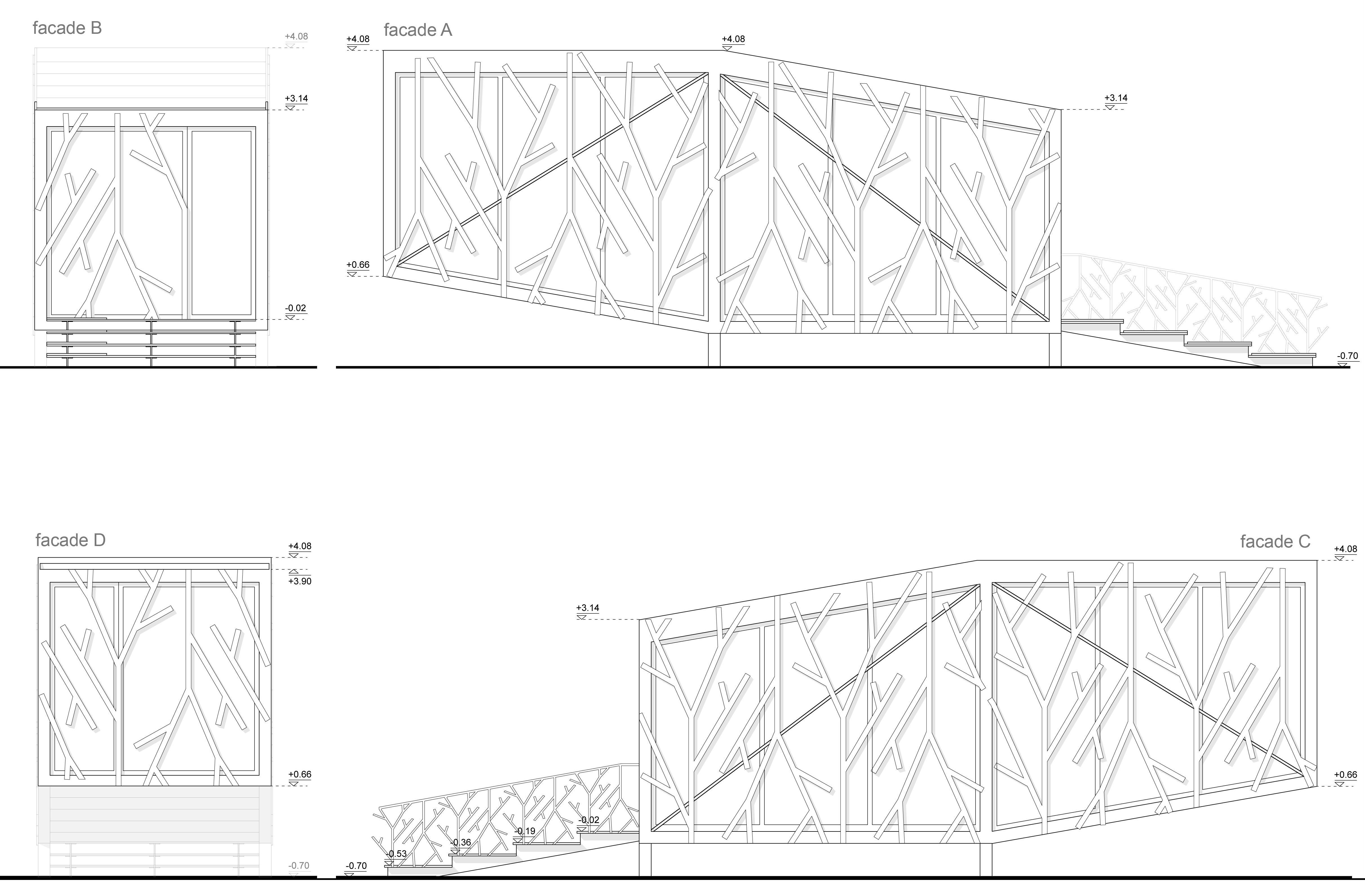 Small balancing wooden pavilion 3D model_2