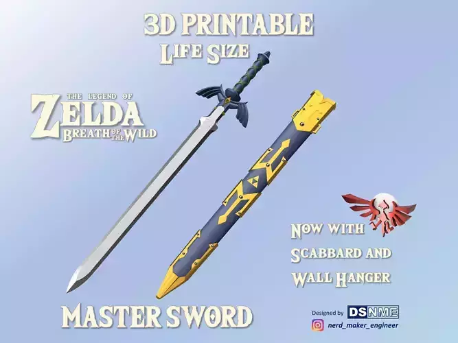 MASTER SWORD from Zelda Breath of the Wild - Life Size 3D print model