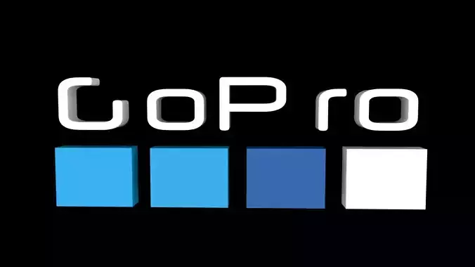 GoPro Logo - High-Quality 3D Model Low-poly 3D model