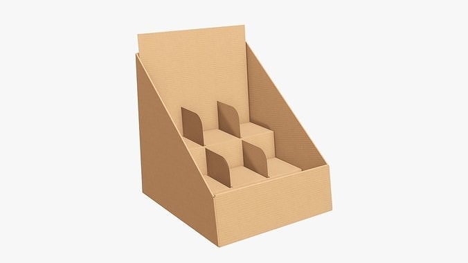 Cardboard product display stand 03 3D model