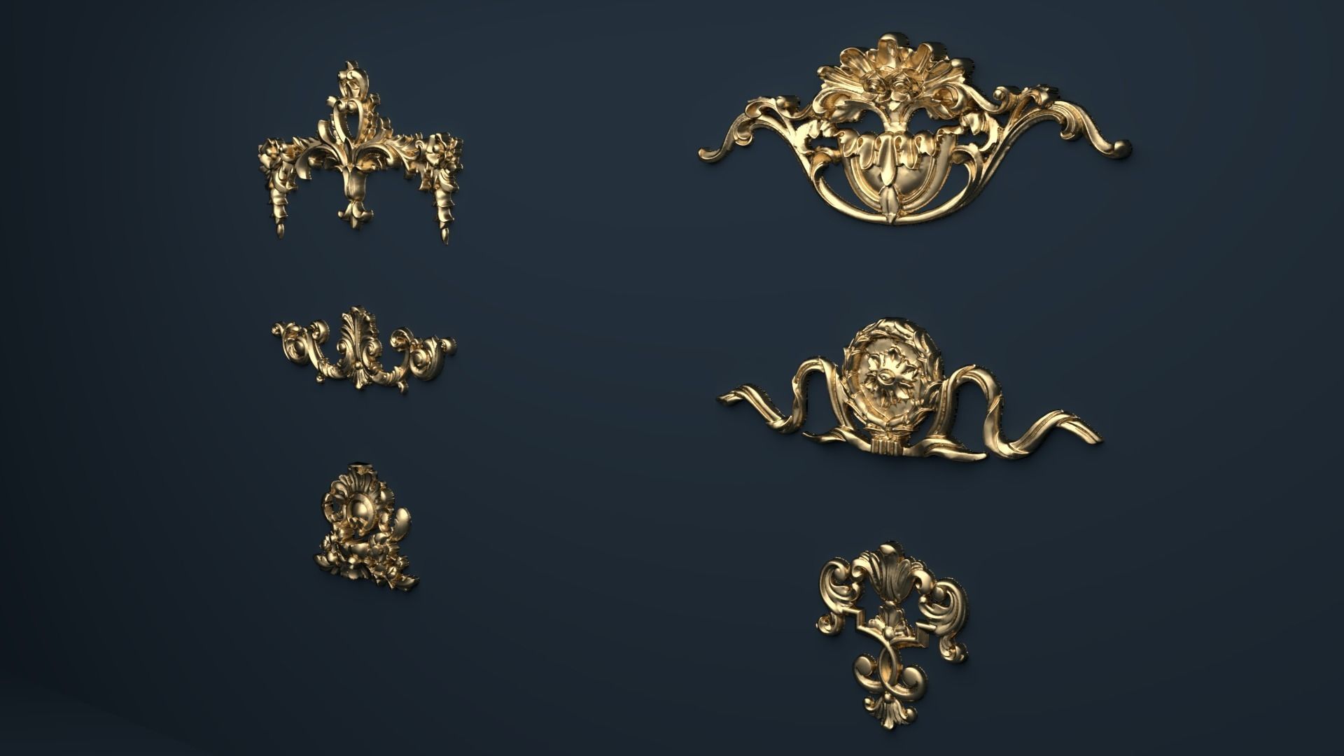 Classic decor ornament v-3D model07 3D model_3