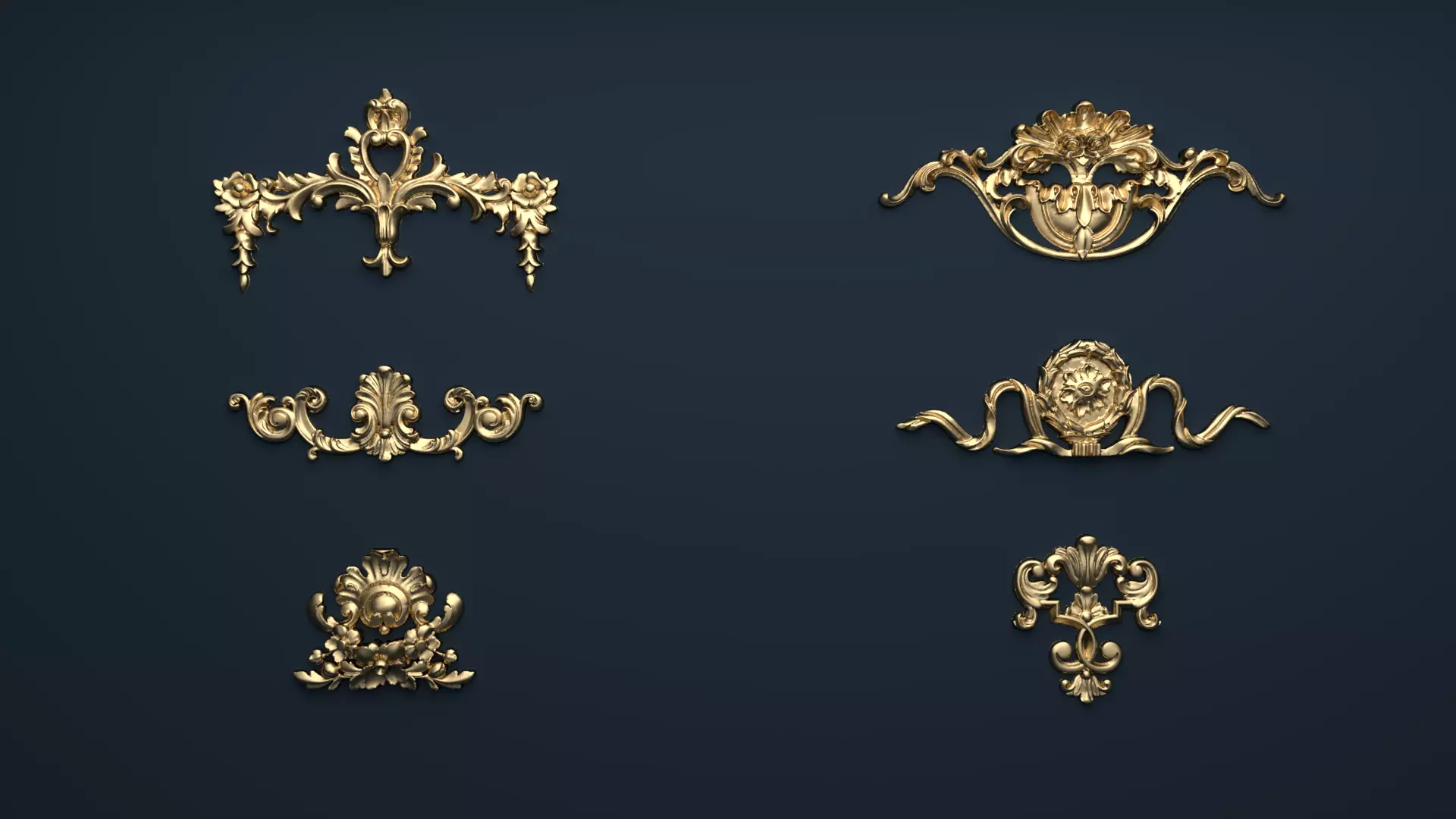 Classic decor ornament v-3D model07 3D model_0