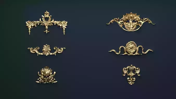 Classic decor ornament v-3D model07 3D model
