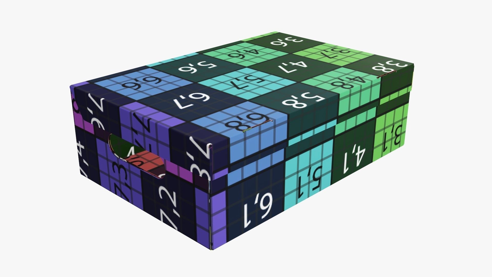 Closed shoes cardboard box  3D model_16