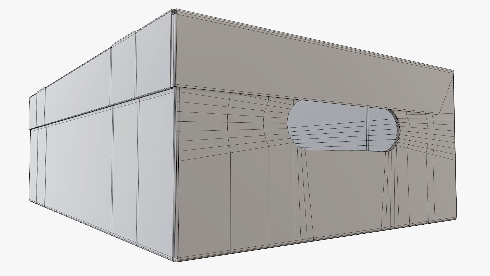 Closed shoes cardboard box  3D model_14