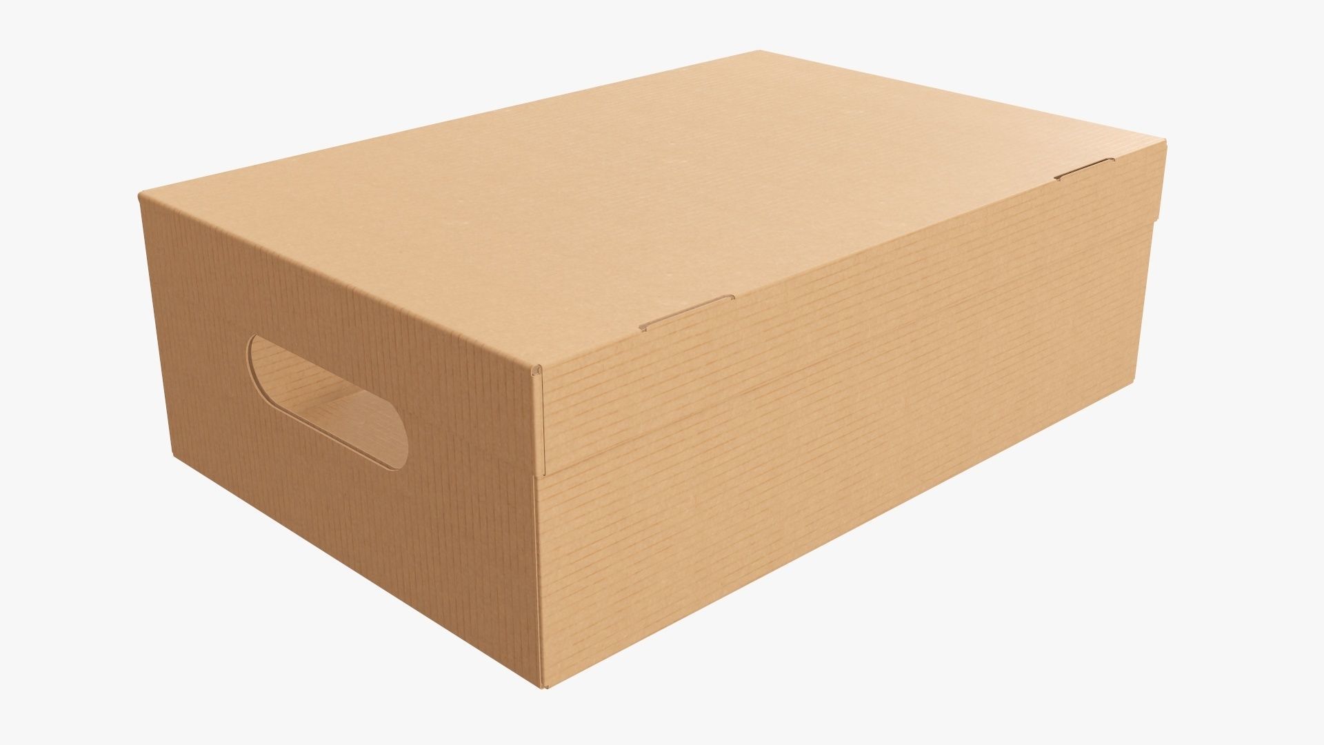 Closed shoes cardboard box  3D model_1