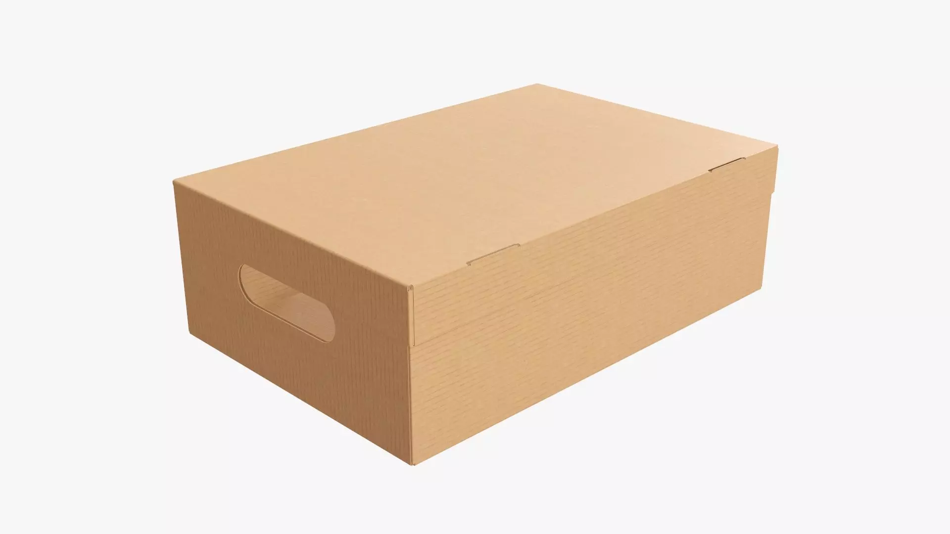 Closed shoes cardboard box  3D model_0