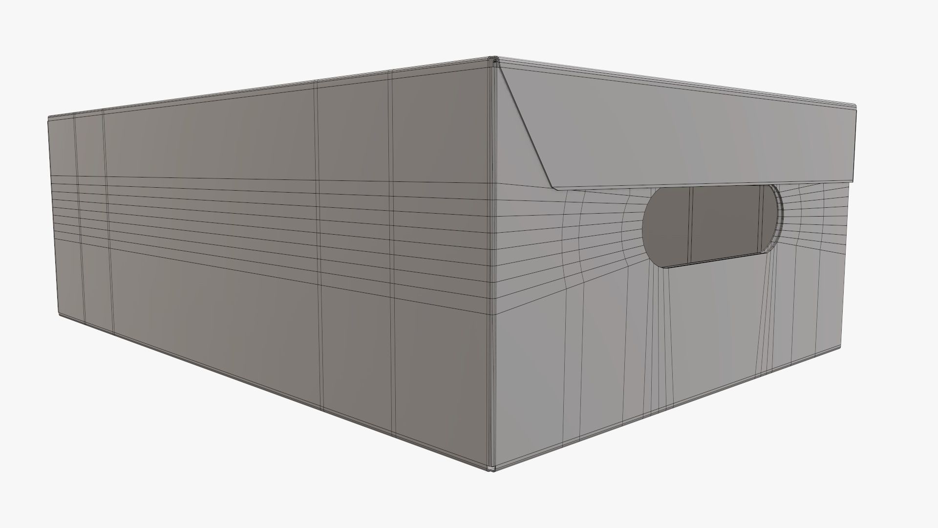 Closed shoes cardboard box  3D model_13