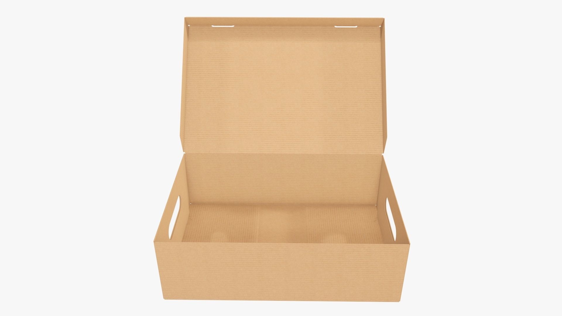 Open shoes cardboard box 3D model_1