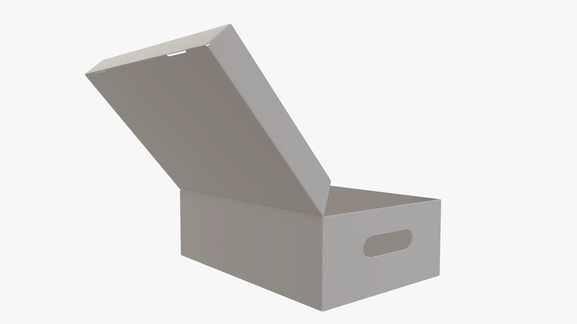 Open shoes cardboard box 3D model_7
