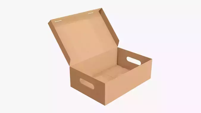 Open shoes cardboard box
