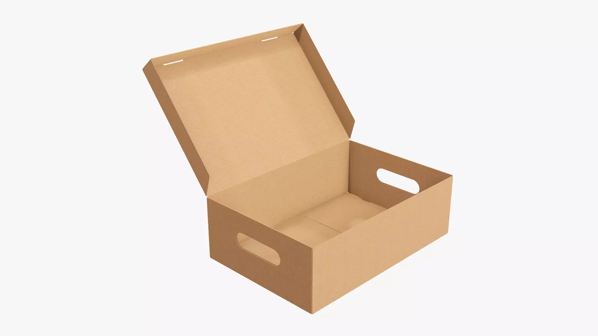 Open shoes cardboard box 3D model_0