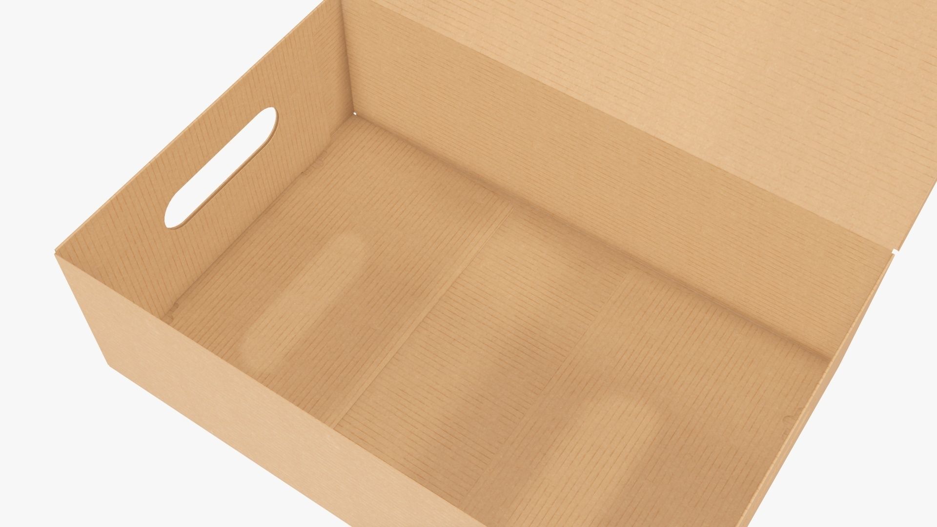 Open shoes cardboard box 3D model_4