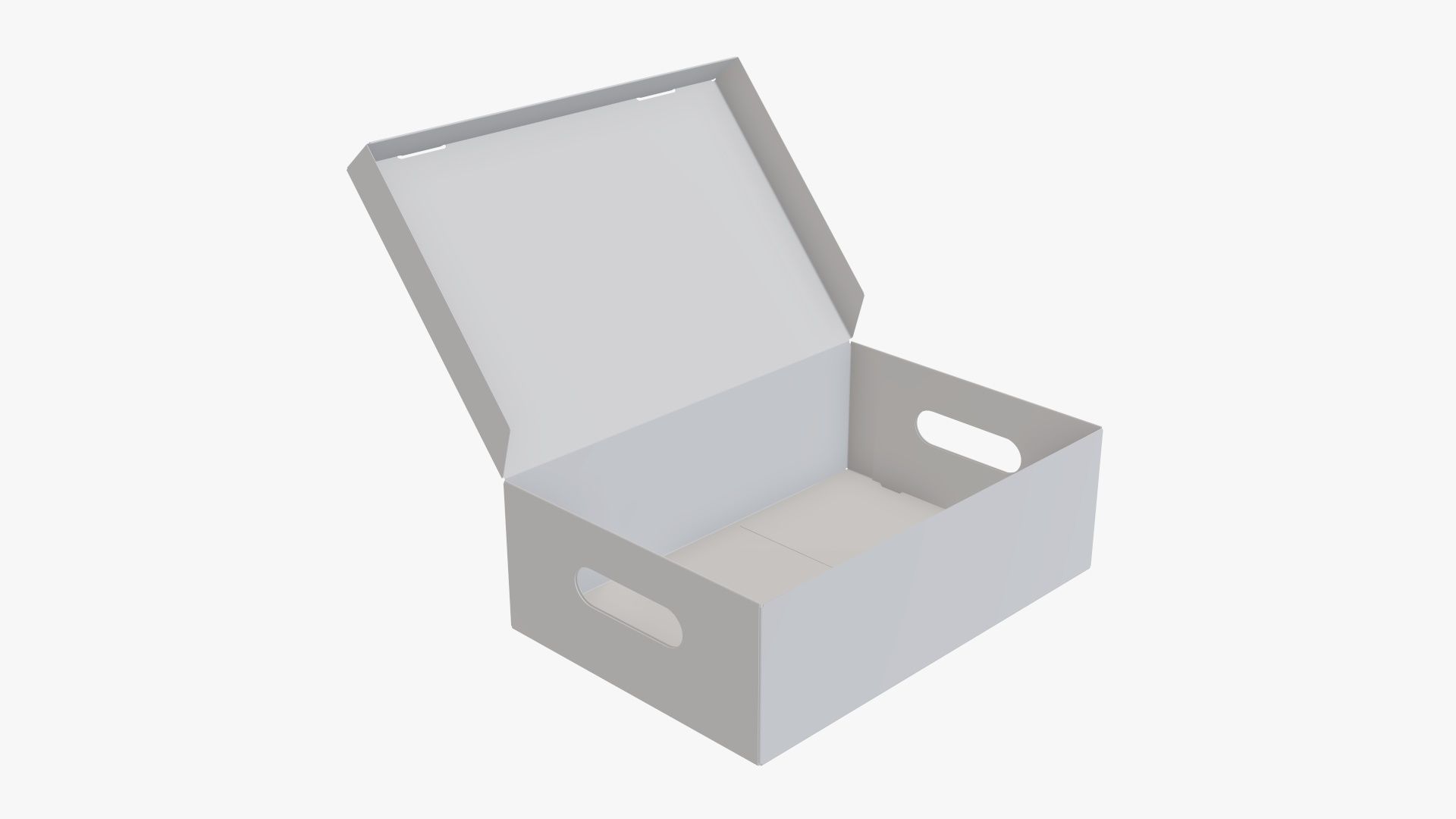 Open shoes cardboard box 3D model_5
