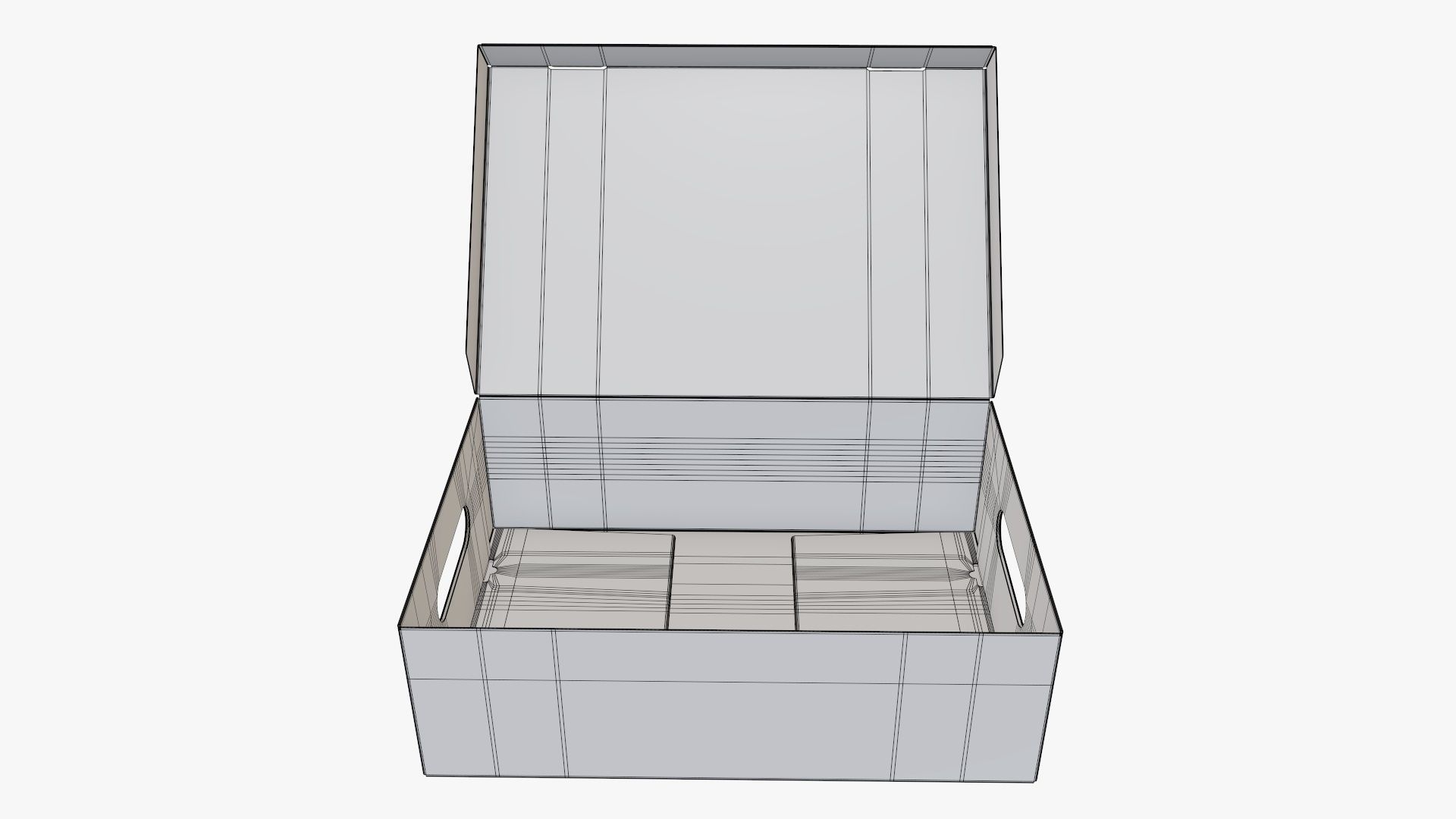 Open shoes cardboard box 3D model_11