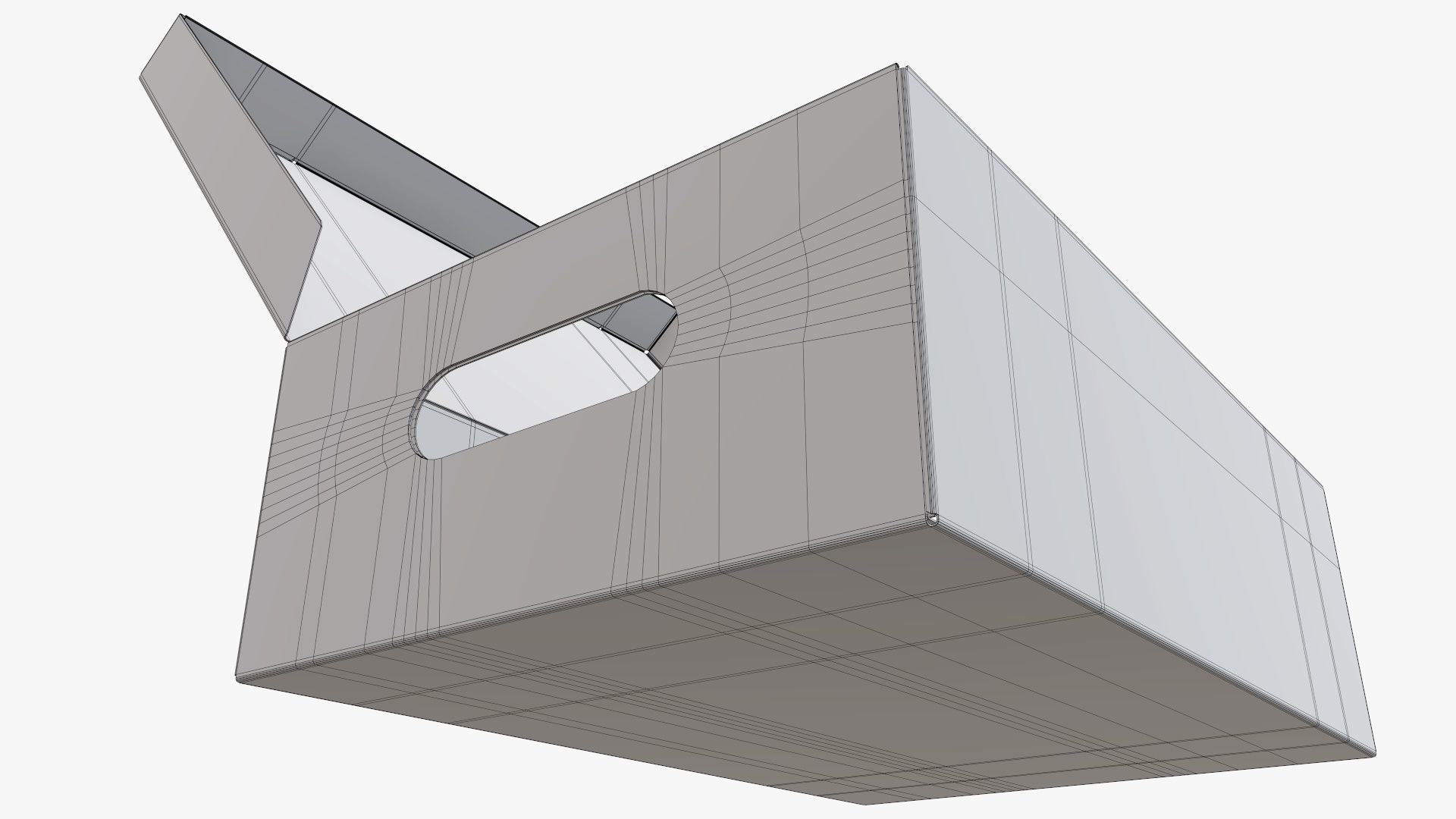 Open shoes cardboard box 3D model_13