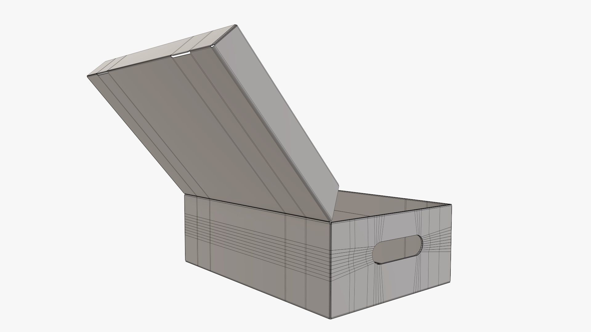 Open shoes cardboard box 3D model_12