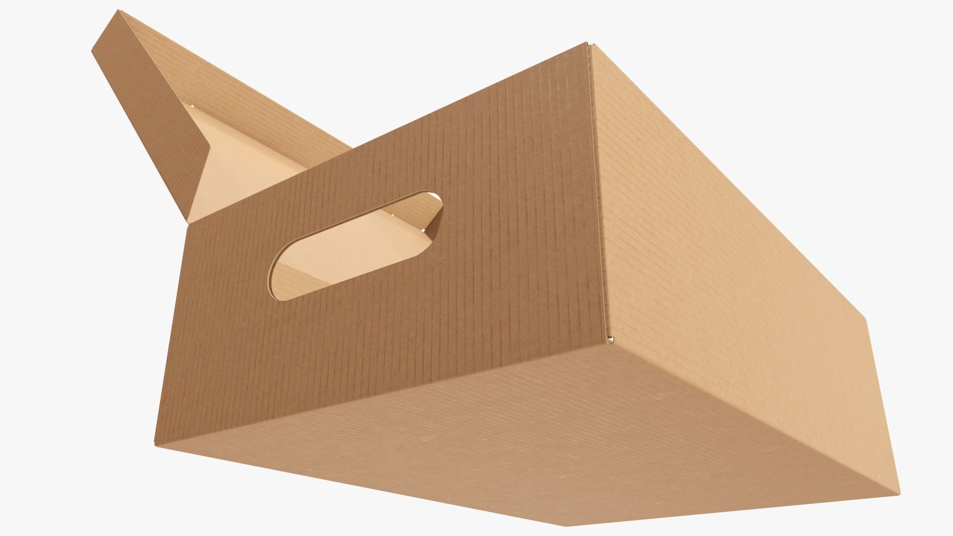 Open shoes cardboard box 3D model_3
