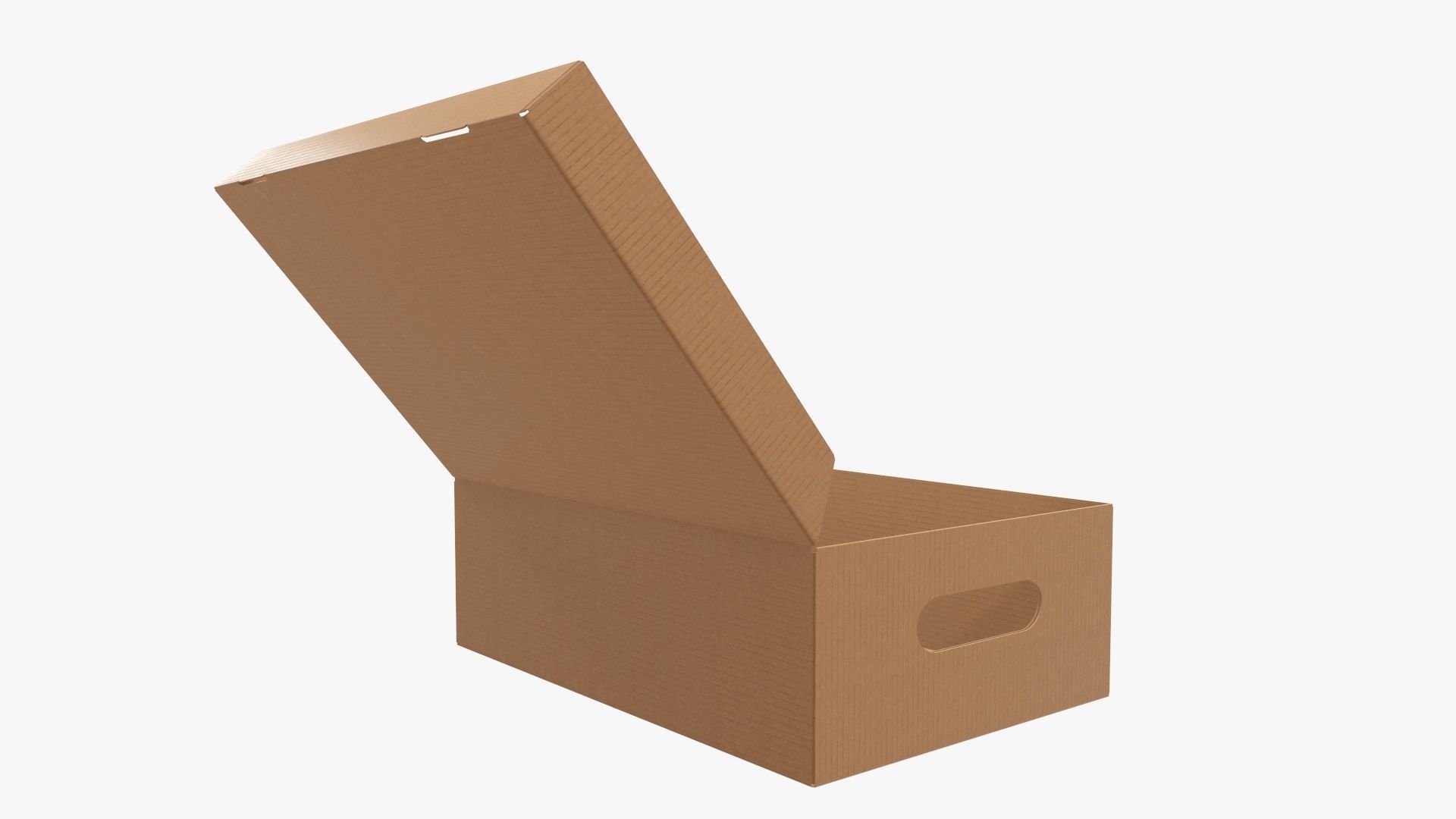 Open shoes cardboard box 3D model_2