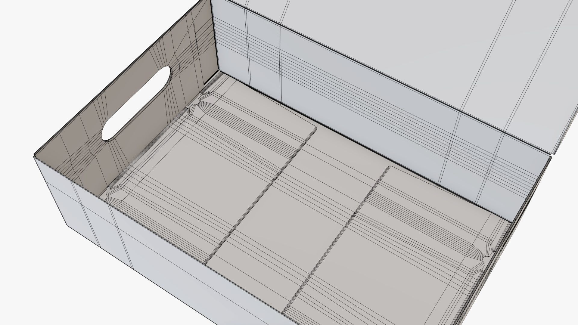 Open shoes cardboard box 3D model_14